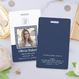 Tarjeta De Identificación Logotipo Empresarial de Identificación Fotográfica