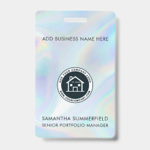 Logotipo empresarial ID holográfico Empleado de la