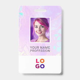 Tarjeta De Identificación Logotipo Empresarial Lumina Opal, Foto, Código Qr,