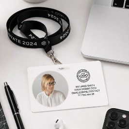 Tarjeta De Identificación Logotipo empresarial minimalista foto nombre códig