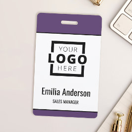 Tarjeta De Identificación Logotipo Empresarial Personalizado Código de Barra