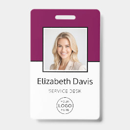 Tarjeta De Identificación Logotipo empresarial personalizado Foto básica del
