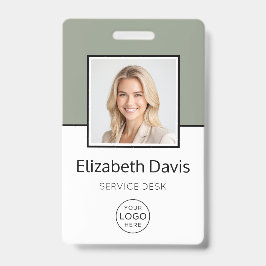 Tarjeta De Identificación Logotipo empresarial personalizado Foto básica del