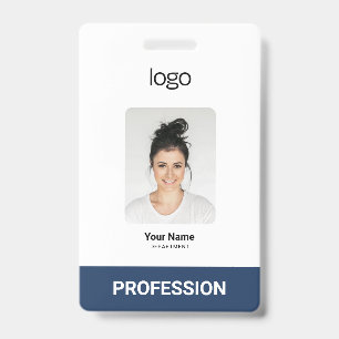 Tarjeta De Identificación Logotipo Empresarial Personalizado, Foto, Código Q