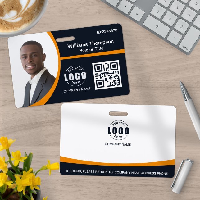 Tarjeta De Identificación Logotipo fotográfico personalizado Código QR Empre (Subido por el creador)