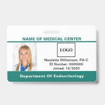 Logotipo médico empleado identificación personaliz