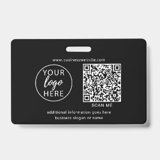 Tarjeta De Identificación Logotipo minimalista de negocio negro