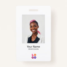 Logotipo mínimo de empleado, foto, código Qr, nomb