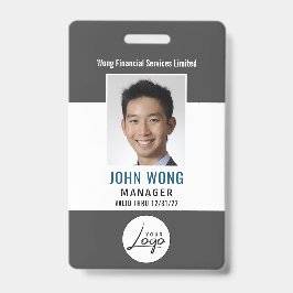 Tarjeta De Identificación Logotipo moderno de empresa Foto de empleado