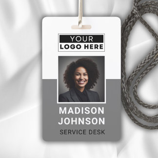 Tarjeta De Identificación Logotipo moderno de la empresa con foto de emplead
