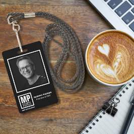 Tarjeta De Identificación Logotipo moderno de Monograma cuadrado Fotografía 