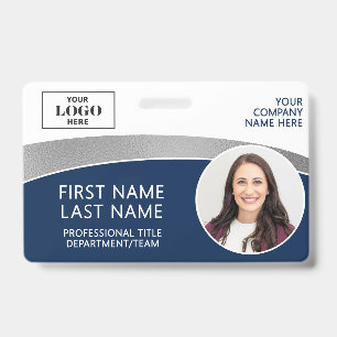 Tarjeta De Identificación Logotipo moderno Foto ID Código de barras Nombre d