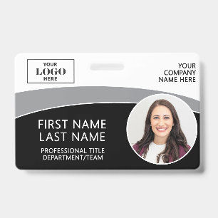 Tarjeta De Identificación Logotipo moderno ID de foto Código de barras Nombr