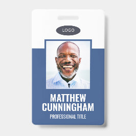 Tarjeta De Identificación Logotipo personalizado de color simple Nombre del 