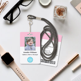 Tarjeta De Identificación Logotipo personalizado del nombre del personal de 