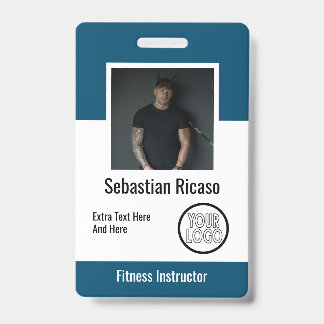 Tarjeta De Identificación Logotipo personalizado empresa personalizada azul