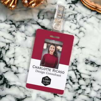 Tarjeta De Identificación Logotipo personalizado empresa personalizada roja