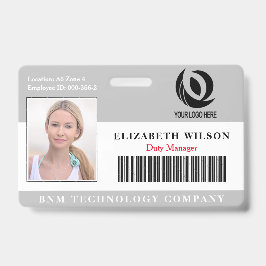 Tarjeta De Identificación Logotipo personalizado Foto de empleado  Seguridad