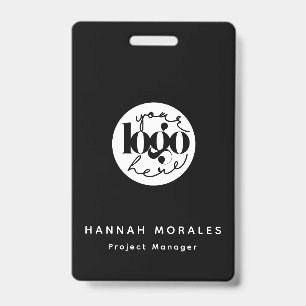 Tarjeta De Identificación Logotipo personalizado negro profesional minimalis