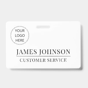 Tarjeta De Identificación Logotipo personalizado Nombre del empleado de serv