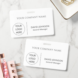 Tarjeta De Identificación Logotipo personalizado nombre del empleado empresa