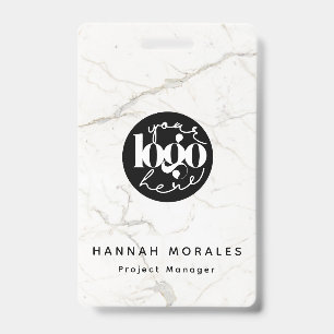 Tarjeta De Identificación Logotipo personalizado profesional de mármol blanc