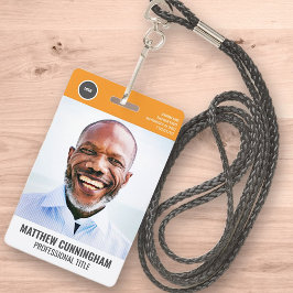 Tarjeta De Identificación Logotipo Redondo Moderno Foto de Empleado Nombre C