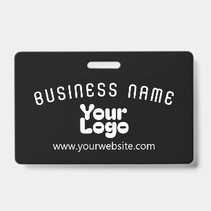Tarjeta De Identificación Logotipo retro-moderno negro y blanco subido (edit