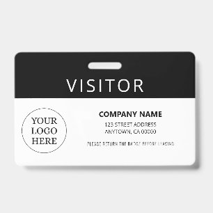 Tarjeta De Identificación Logotipo simple de la Compañía de Pases para Visit