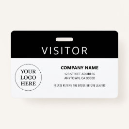Tarjeta De Identificación Logotipo simple de la Compañía de Pases para Visit