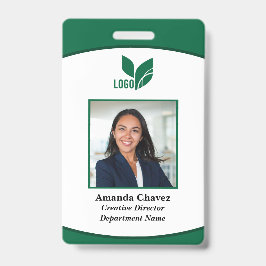 Tarjeta De Identificación Logotipo verde de la empresa de identificación de 