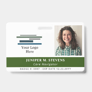 Tarjeta De Identificación Logotipo verde oscuro e identificación del emplead