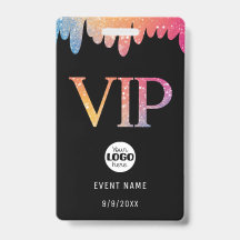 Logotipo VIP de purpurina rosa moderno