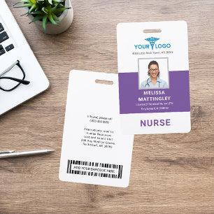Tarjeta De Identificación Logotipo y foto de identificación de empleados hos