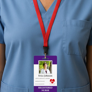 Tarjeta De Identificación Logotipo y foto de la enfermera del hospital perso