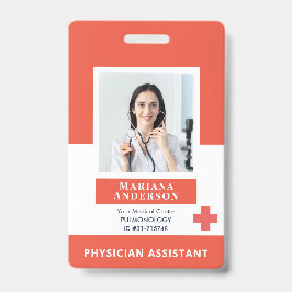 Tarjeta De Identificación Logotipo y foto de los empleados del hospital pers