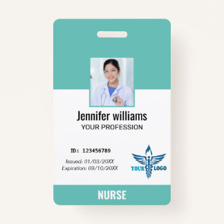 Tarjeta De Identificación Logotipo y foto de los empleados del hospital pers