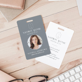 Tarjeta De Identificación Logotipo y foto del monograma del Personalizado Gr