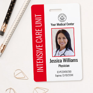Tarjeta De Identificación Logotipo y foto personalizados de empleado de hosp