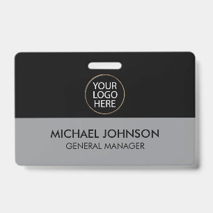 Tarjeta De Identificación Logotipo y texto personalizados de empresa comerci