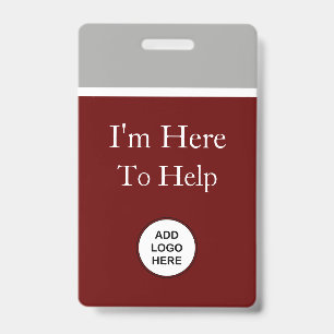 Tarjeta De Identificación Logotipos de insignias de plantilla I'm Here To He