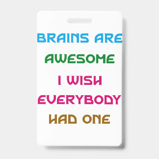 Tarjeta De Identificación Los cerebros son divertidas citas impresionantes 
