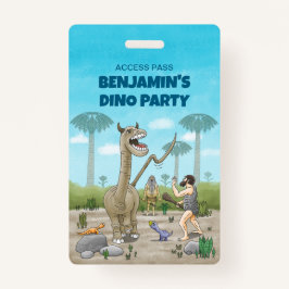 Tarjeta De Identificación Los dinosaurios se encuentran con la edad de piedr