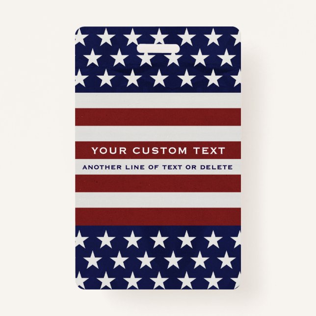 Tarjeta De Identificación Los E.E.U.U. bandera americana personalizado (Anverso)
