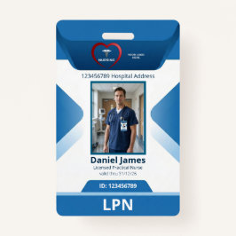 Tarjeta De Identificación LPN Licensed Practical Nurse Photo Hospital Logo 