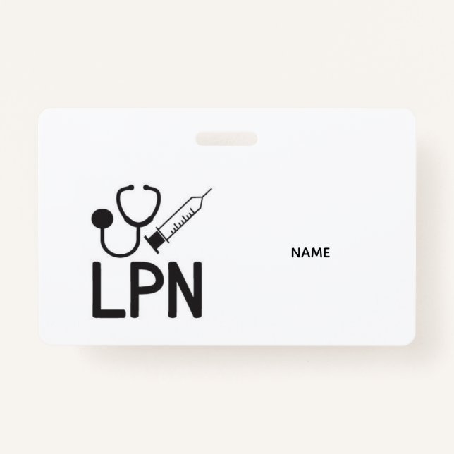 Tarjeta De Identificación LPN Name Badge (Anverso)