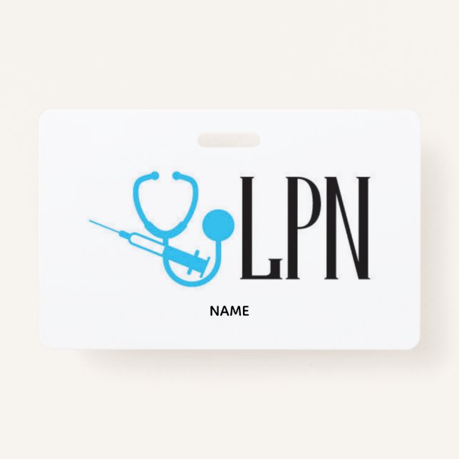 Tarjeta De Identificación LPN Name Badge (Anverso)