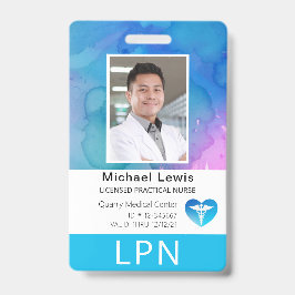 Tarjeta De Identificación LPN vertical, enfermera práctica con licencia, ID 