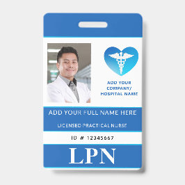 Tarjeta De Identificación LPN vertical, enfermera práctica con licencia, ID 