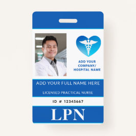 Tarjeta De Identificación LPN vertical, enfermera práctica con licencia, ID 
